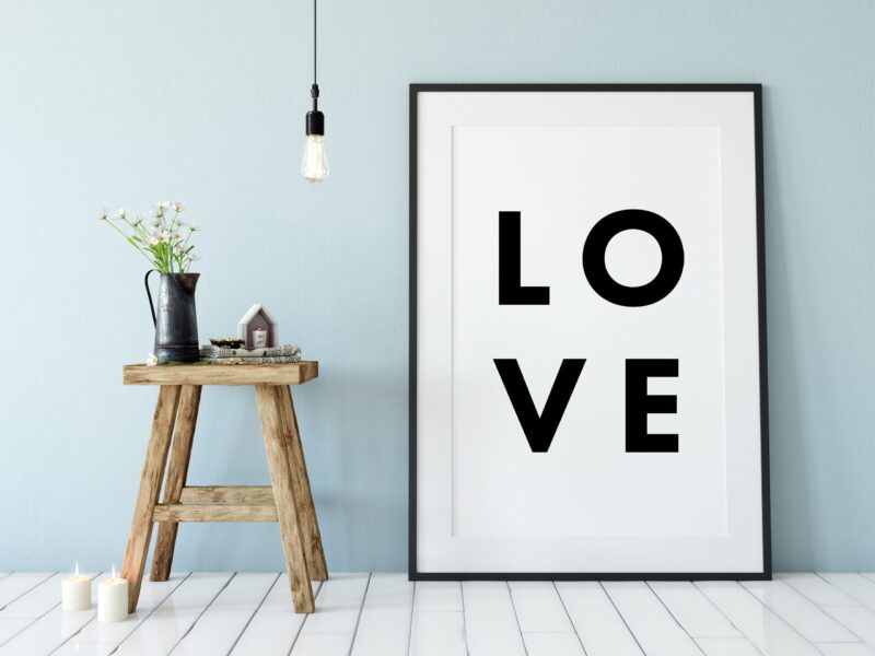 LOVE Typography Print - Home Wall Decor - Minimalist Decor - Wedding Gift - Anniversary Gift - Black and White Print - Image 3