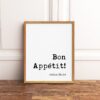 Bon Appetit - Julia Child Typography Print - Kitchen Wall Art, Foodie, Kitchen Wall Decor, Foodie Wall Decor, Kitchen Art