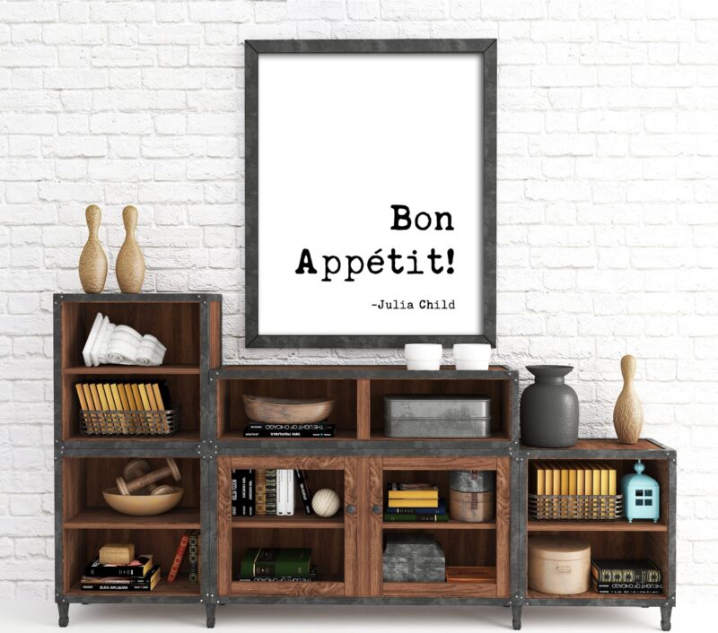 Bon Appetit - Julia Child Typography Print - Kitchen Wall Art, Foodie, Kitchen Wall Decor, Foodie Wall Decor, Kitchen Art - Image 2