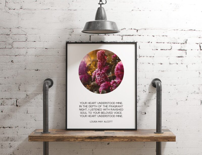 Your heart understood mine. - Louisa May Alcott (b) - Little Women Quotes - Love Quotes - Wall Prints - Wedding Art Print - Typography Art - Image 2