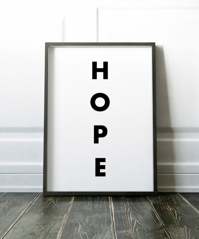 Hope Typography Print - Inspirational Print - Minimalist Art Print - Hope - Nursery Wall Art