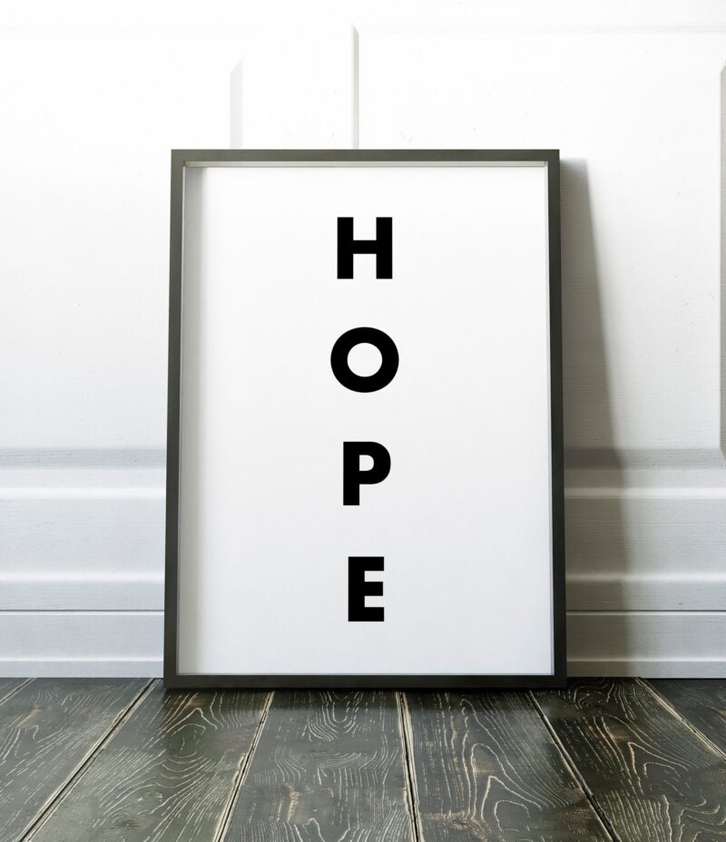 Hope Typography Print - Inspirational Print - Minimalist Art Print - Hope - Nursery Wall Art