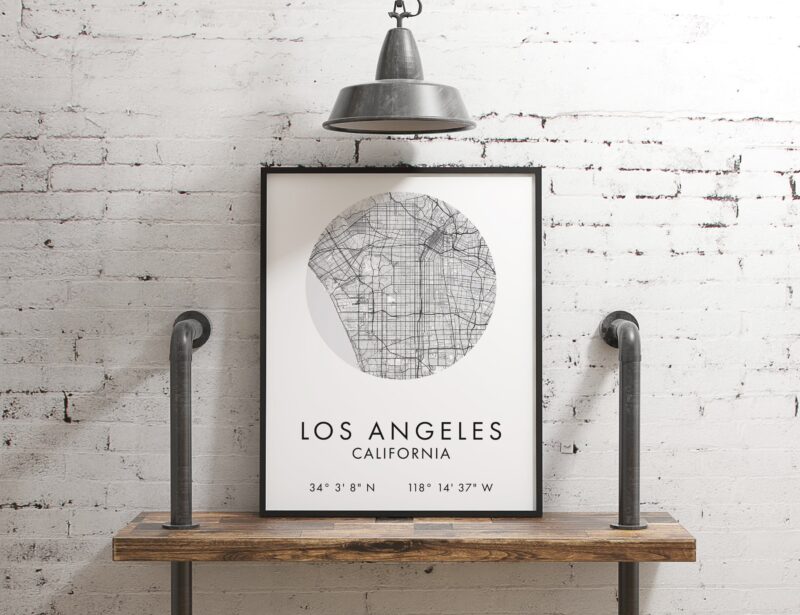 Los Angeles California Map, Los Angeles CA Map, Los Angeles Map, Los Angeles Print, Map Los Angeles, Los Angeles GPS  Print, LA Street Map