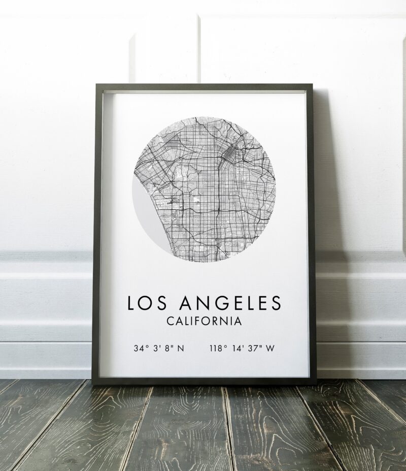 Los Angeles California Map, Los Angeles CA Map, Los Angeles Map, Los Angeles Print, Map Los Angeles, Los Angeles GPS  Print, LA Street Map