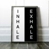 Inhale Exhale Typography Print, Yoga, Boho Print, Yoga Studio, Office Wall Art, Gym Wall Art, Inhale, Exhale, Black and White