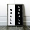 Inhale Exhale Typography Print, Yoga, Boho Print, Yoga Studio, Office Wall Art, Gym Wall Art, Inhale, Exhale, Black and White