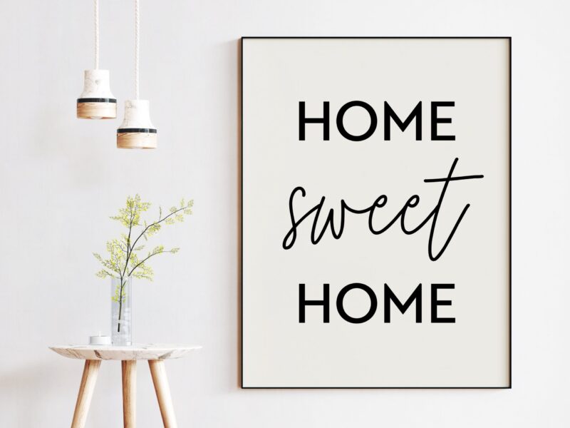 Home Sweet Home - Housewarming Gift - New Home - Realtor Gift - Gift for Friend - Typography Print