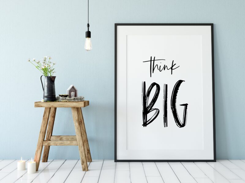 Think Big Typography Print, Nursery Wall Art, Office Art, Entrepreneur Gift, Inspirational Gift, Motivational Gift, Dorm Room Art