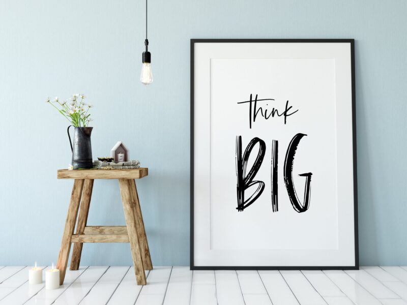 Think Big Typography Print, Nursery Wall Art, Office Art, Entrepreneur Gift, Inspirational Gift, Motivational Gift, Dorm Room Art - Image 2