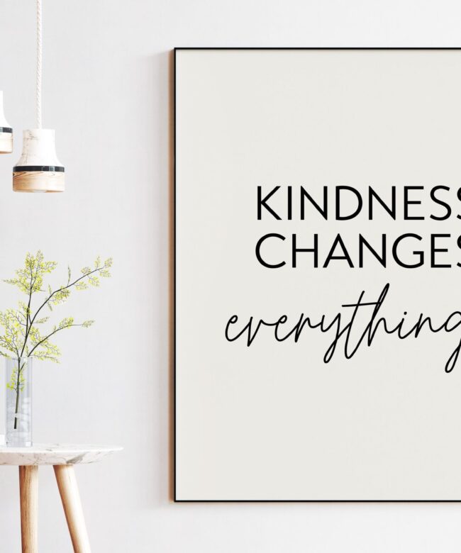 Kindness Changes Everything Typography Print, Inspiration Art, Gift For Best Friend, Nursery Art, Encouragement, Affirmation, Kindness Quote