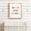 Wash Your Hands Bathroom Wall Art, Childs Bathroom Art, Kids Bathroom Art, Children's Bathroom Wall Art, Bathroom Reminder