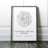 Colorado Springs, Colorado City Street Map with GPS Coordinates Art Print - Office - Home Decor - Restaurant - Apartment - Condo