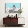 St. John's Bridge - Portland Oregon - Skyline Vintage Design Minimalist Art Print – St. John's Poster Art Print - Portland Oregon Print