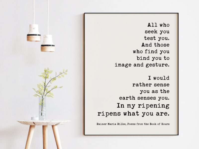 All who seek you test you. And those who find you bind you to image and gesture. Rainer Maria Rilke, Book of Hours: Love Poems to God - Image 2