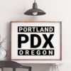 Portland, Oregon PDX Oregon Art Print - Office - Home Decor - Restaurant - Apartment - Condo - Dorm - Typography