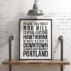 Portland Oregon Subway Art Print Poster - Pearl District - Kings Heights - Hawthorne - Alberta Arts District - Nob Hill - Downton - Eastside