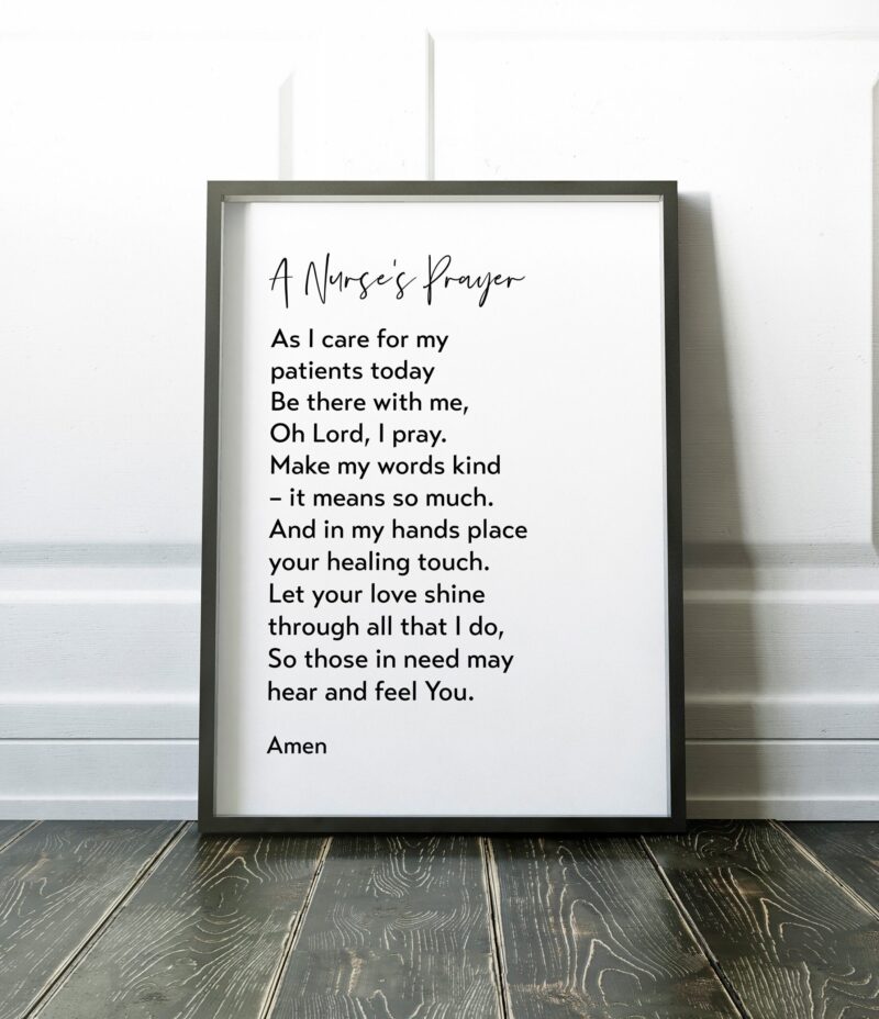 A Nurse's Prayer Art Print - Prayer for Nurses, Gift for Nurse, Hospital Wall Art, Graduation Gift for Nurse, Nurse Prayer Art Print - Image 2
