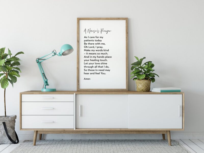 A Nurse's Prayer Art Print - Prayer for Nurses, Gift for Nurse, Hospital Wall Art, Graduation Gift for Nurse, Nurse Prayer Art Print