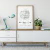 Arlington, Texas City Street Map with GPS Coordinates Art Print - Office - Home Decor - Restaurant - Apartment - Condo - Typography