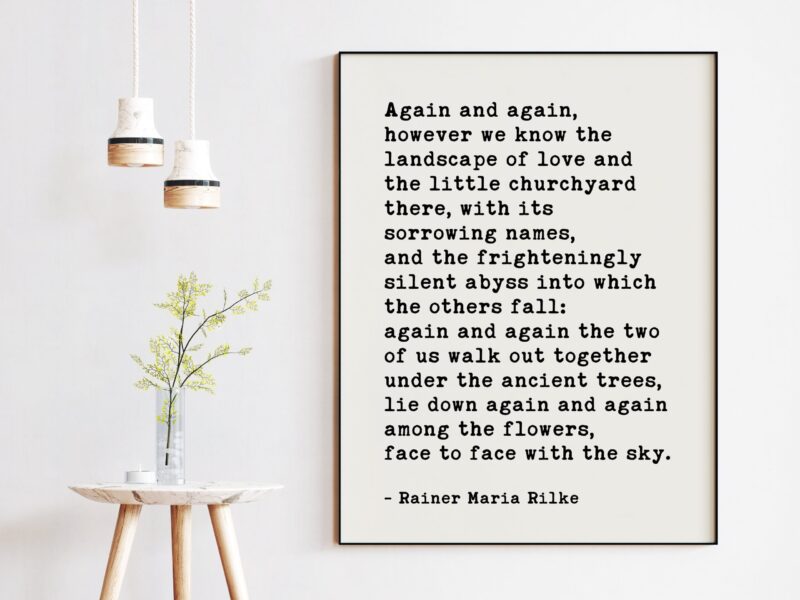 Again and again, however we know the landscape of love. - Rainer Maria Rilke Quote Art Print - Love Poems, Rainer Maria Rilke Poems - Image 2
