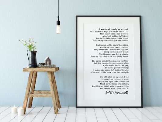 William Wordsworth Daffodils Poem - I Wandered Lonely as a Cloud Art ...