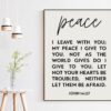 Peace I Leave With You - John 14:27 Art Print - Religious Wall Art - Scripture Art - Spiritual Art -  Bible Verse Art - Typography Art