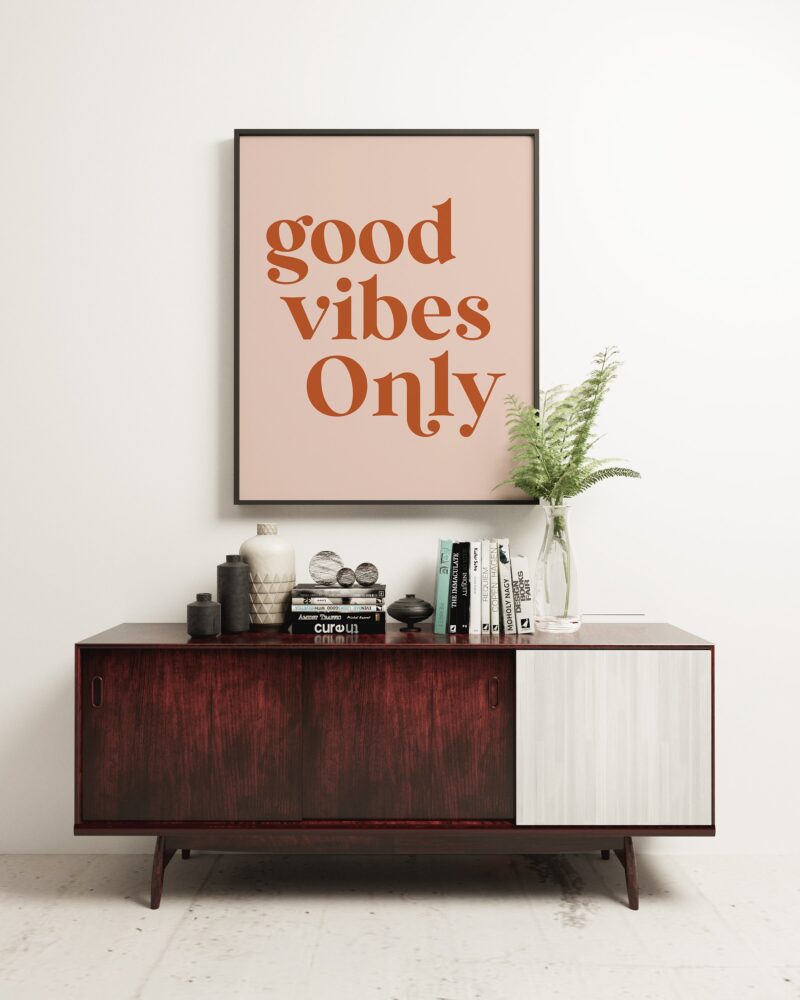 Good Vibes Only Typography Boho Art Print - Inspirational - Motivational - Affirmation - Manifest - Dorm Room | Entrepreneur