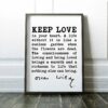 Oscar Wilde Quote - Keep love in your heart. A life without it is like a sunless garden when the flowers are dead. The consciousness.. Print