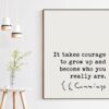 E.E. Cummings Quote - It takes courage to grow up and become who you really are. Typography Art Print - Inspirational - Courage