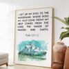 Psalm 121 I lift up my eyes to the mountains, where does my help come from? Watercolor Mountain Art Print - Christian - Faith - Inspiration
