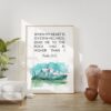 Psalm 61:2 When My Heart is Overwhelmed Lead Me to the Rock that is Higher Than I Art Print - Watercolor Mountain - Christian - Scripture