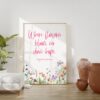 Lady Bird Johnson Quote - Where flowers bloom so does hope. Art Print with Wildflowers - Inspirational