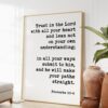 Proverbs 3:5-6 - Trust In The Lord With All Your Heart  Art Print - Faith Quotes - Religious Scripture - Bible Verse Art