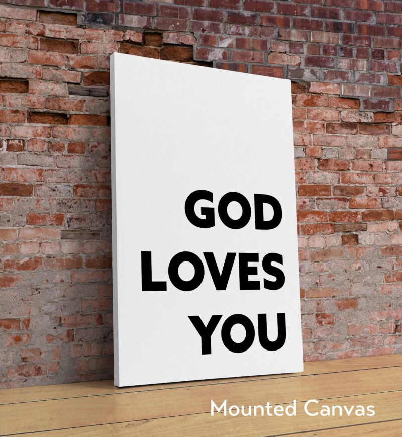 God Loves You Typography Art Print - Faith - Religious - Nursery Wal Art - Spiritual - Inspirational - Affirmation - Wall Art