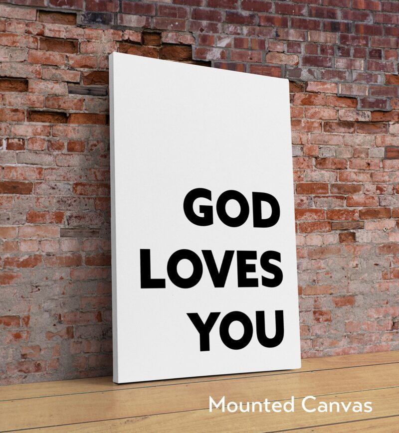 God Loves You Typography Art Print - Faith - Religious - Nursery Wal Art - Spiritual - Inspirational - Affirmation - Wall Art - Image 2