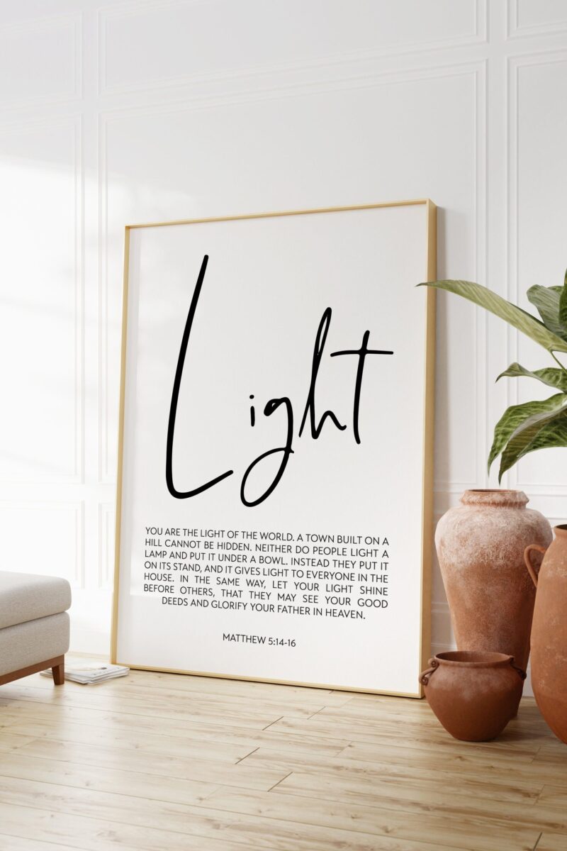 Matthew 5:14-16 You are the light of the world. Art Print - Religious Scripture - Christian - Bible Verse - Modern - Image 3
