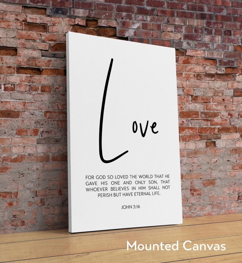 John 3:16 For God So Loved The World Art Print - Religious Scripture - Christian - Bible Verse - Modern - Image 2