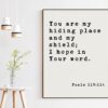 Psalm 119:114 You are my hiding place and my shield; I hope in Your word. Typography Art Print - Christian - Scripture