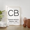 Cannon Beach Oregon with GPS Coordinates Minimalist Art Print - Modern Wall Decor - Office Decor - Living Room Decor - Dorm Decor