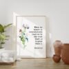 When My Heart is Overwhelmed Lead Me to the Rock that is Higher Than I Psalm 61:2 - Bible Verse - Christian - Scripture - Watercolor Flowers