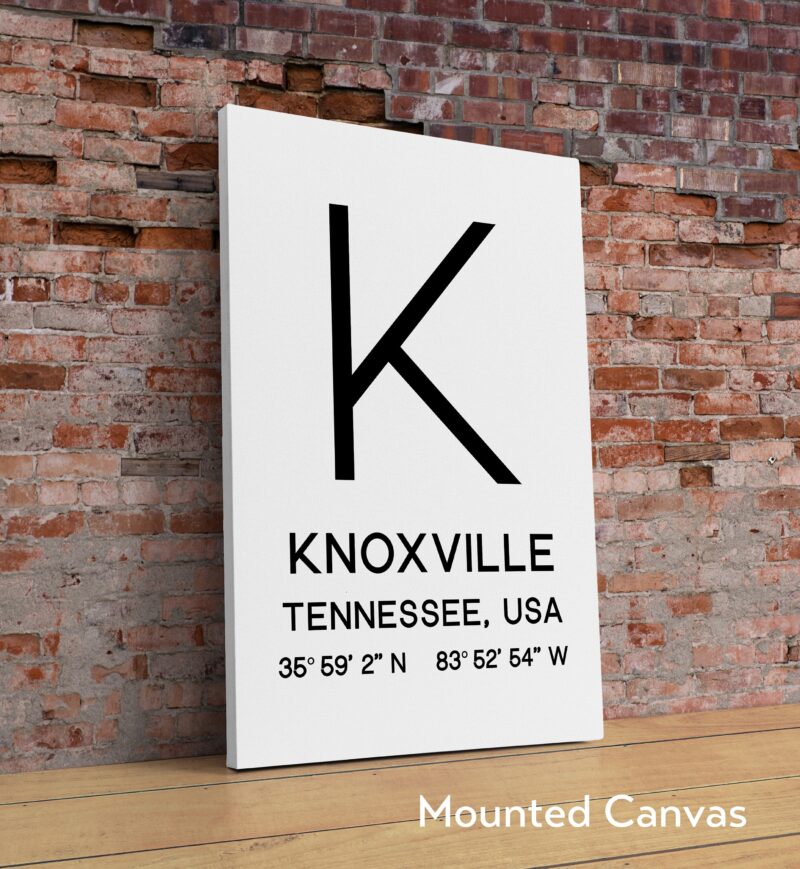 Knoxville Tennessee with GPS Coordinates Typography Print - Home Wall Decor - Minimalist Decor - Office Decor - Living Room - Dorm Decor