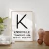 Knoxville Tennessee with GPS Coordinates Typography Print - Home Wall Decor - Minimalist Decor - Office Decor - Living Room - Dorm Decor