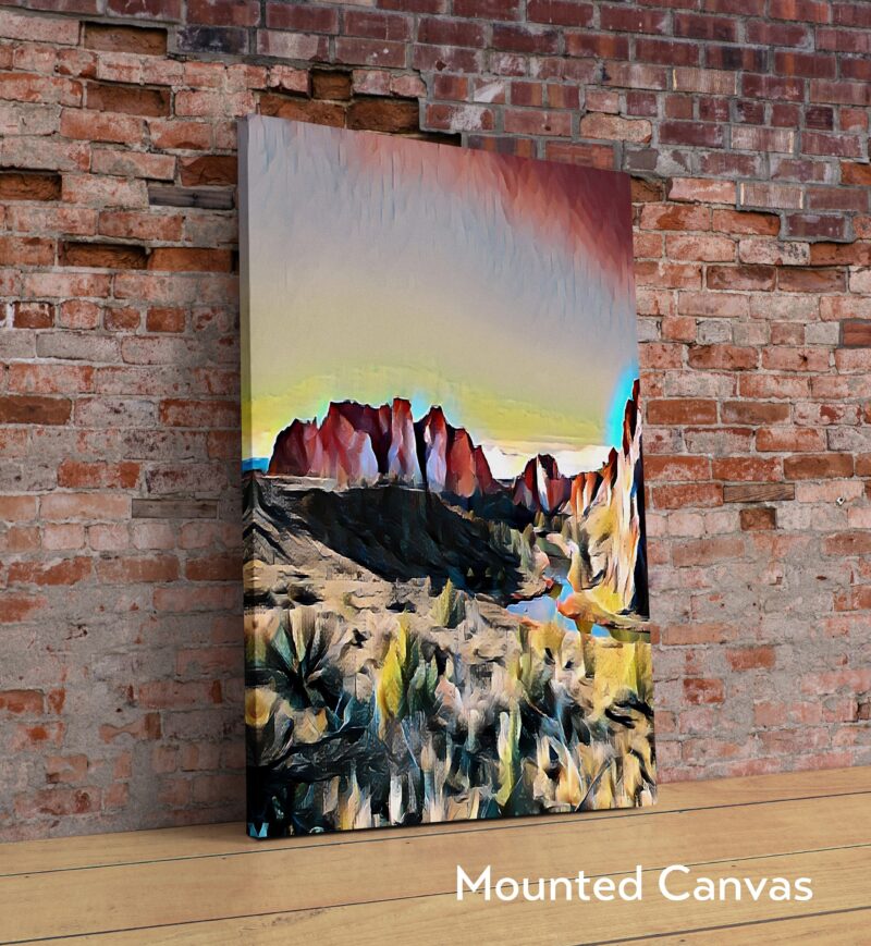 Smith Rock State Park, Oregon Digital Watercolor Art Print - PNW - Colorful - Cheerful - Oregon Nature - Travel