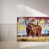 Highland Cow Digitally Created Pop Art Print - Farmhouse - Wall Decor - Kitchen - Living Room - Nursery - Colorful Art