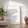 Kahlil Gibran Quote - In one drop of water are found all the secrets of all the oceans. Art Print - Inspiration - Existence - Life
