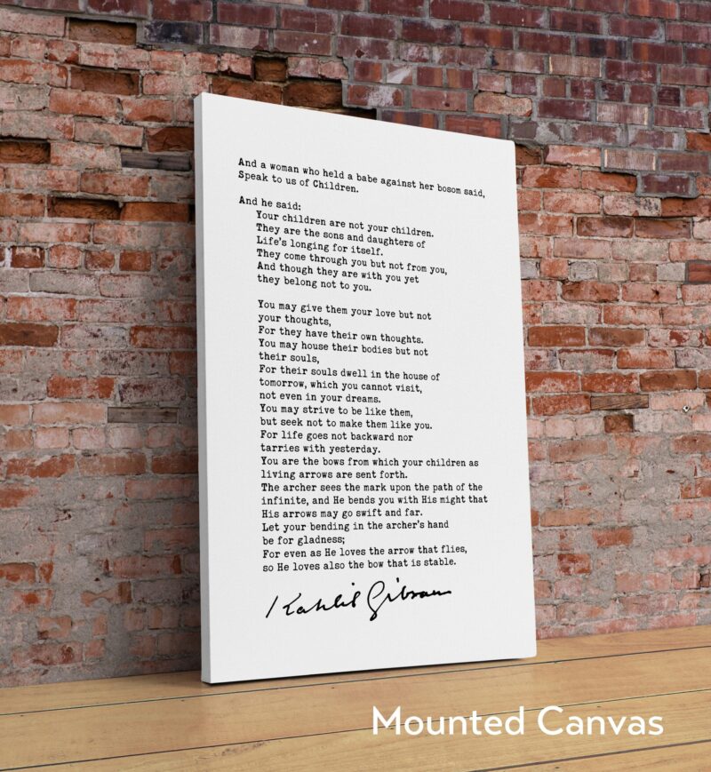 Kahlil Gibran Poem On Children Art Print - Poetry Art Print - Poems - Literary Prints - The Prophet - Image 2