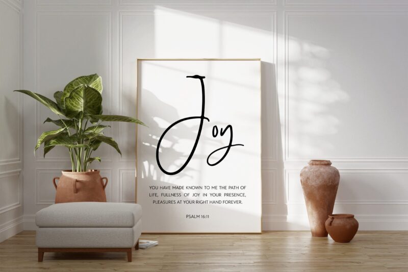 Psalm 16:11 Fullness Of Joy In Your Presence Art Print - Religious Scripture - Bible Verse Art -  Modern Wall Art - Image 3