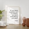 If you have a garden and a library, you have everything you need. - Cicero Typography Art Print - Garden Lover - Bibliophile - Inspiration