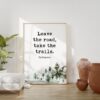 Pythagoras Quote - Leave the road, take the trails. Typography Art Print with Watercolor Trees