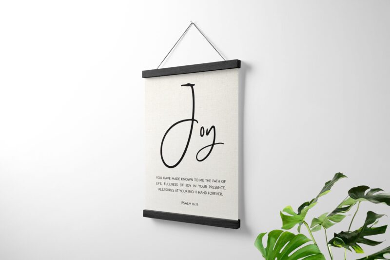 Psalm 16:11 Joy - Fullness Of Joy In Your Presence Hanging Canvas Frame Art - Christian - Religious - Scripture - Image 2